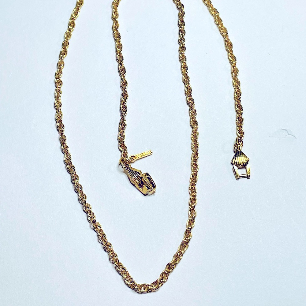 Vtg “D’Orlan” gold tone 23” rope chain Excellent condition